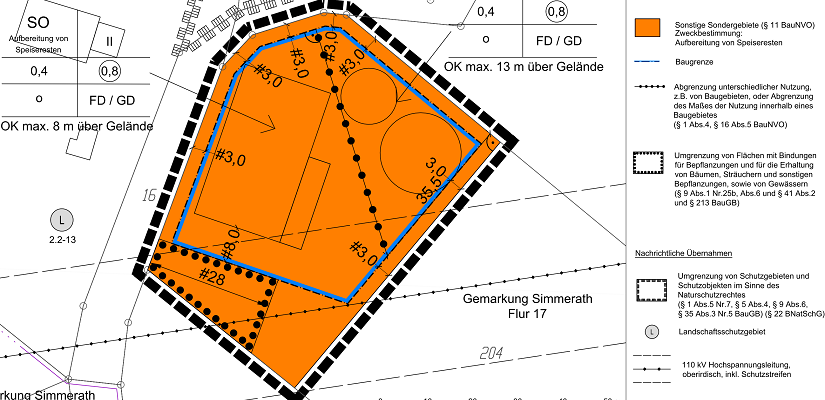 Gemeinde Simmerath, Bebauungsplan Nr. 187 - Biorecyclingpark Rollesbroich - inkl. 13. Änderung des Flächennutzungsplans 